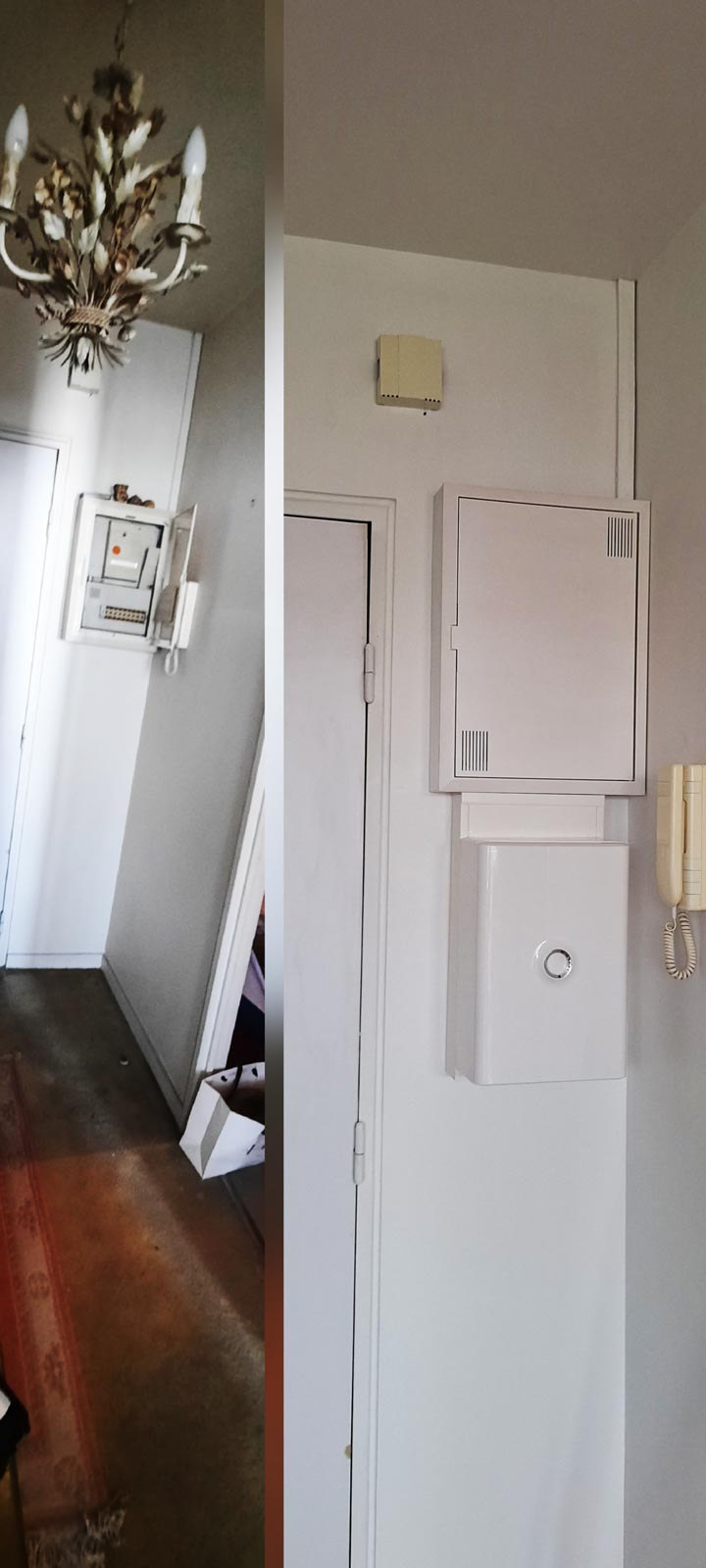 Rénovation électrique avant après : remplacement tableau électrique et installation coffret GTL - DHOME Automatisme électricien Cloyes-les-Trois-Rivières